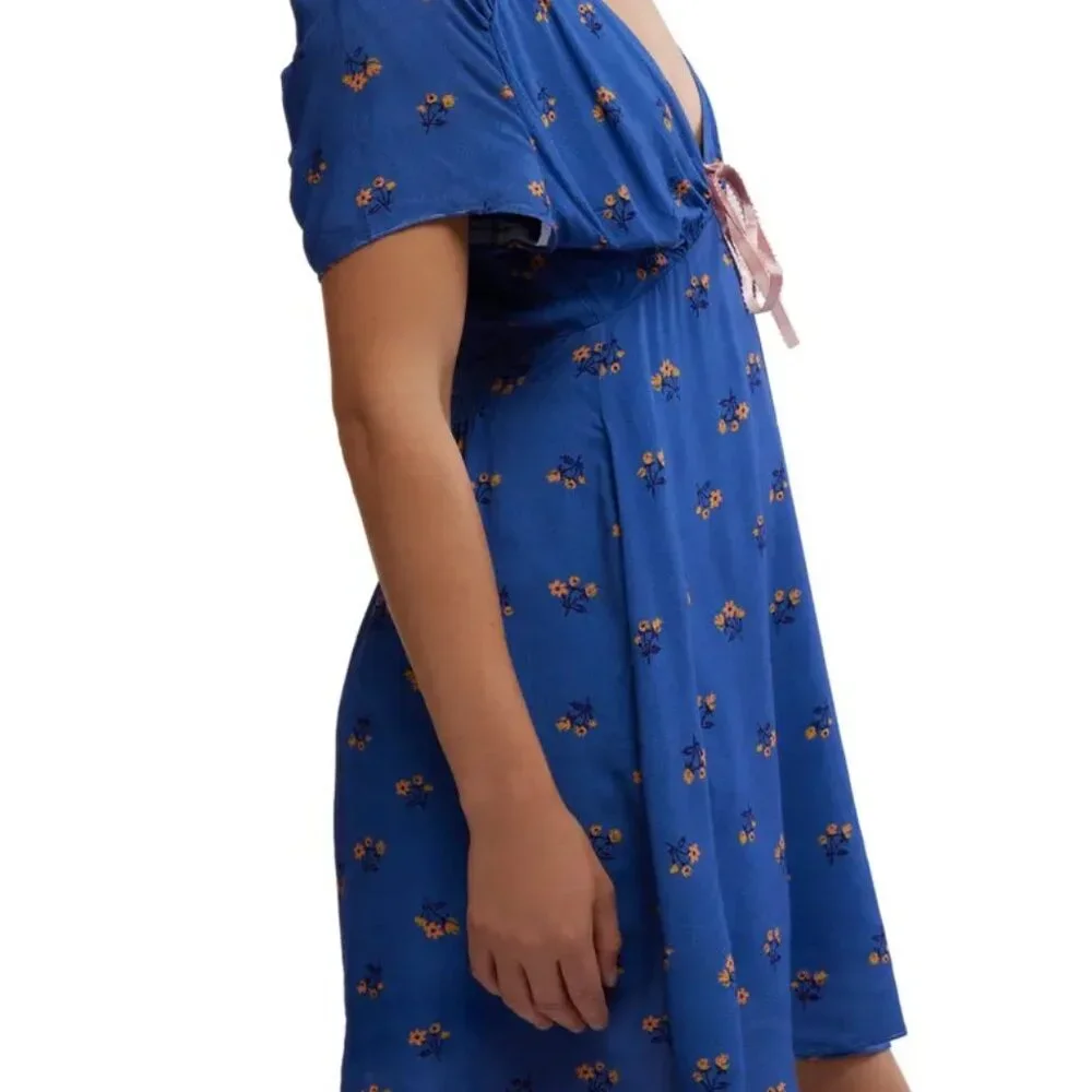 FREE PEOPLE Everyone's Favorite Minidress in Blue Combo - Picture 3 of 6